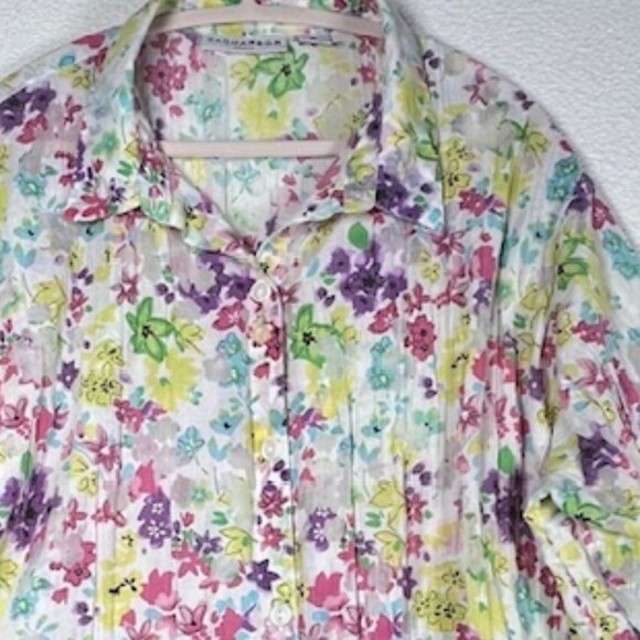 Sag Harbor Womens Button-down 3/4 Sleeve Tunic Plus Size 3X - Picture 3 of 7